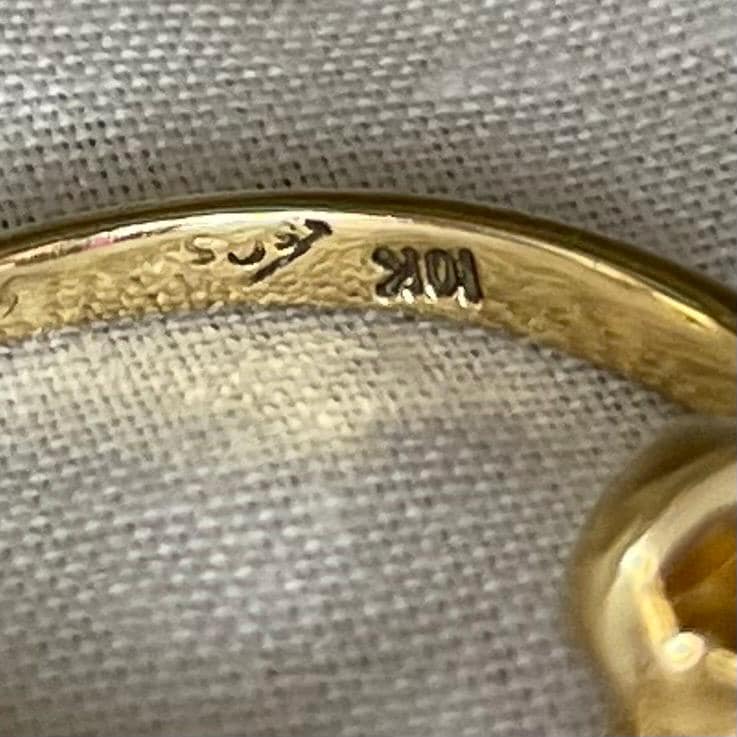 10K Solid Yellow Gold Ruby Ring with Diamond Accents - Size 5 US