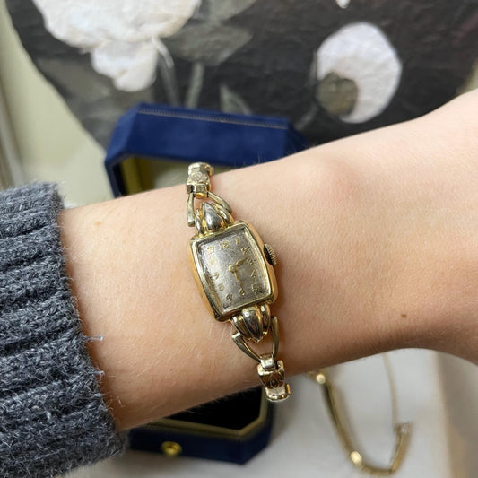 10K Gold FILLED Gruen Ladies Watch 6” NON WORKING