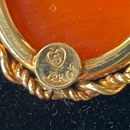 12K Gold FILLED Cameo Brooch or Pendant