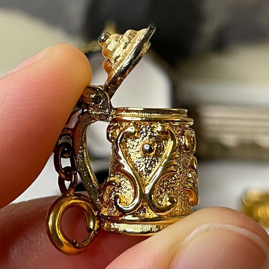 Gold Toned MONET Beer Stein Moveable Charm