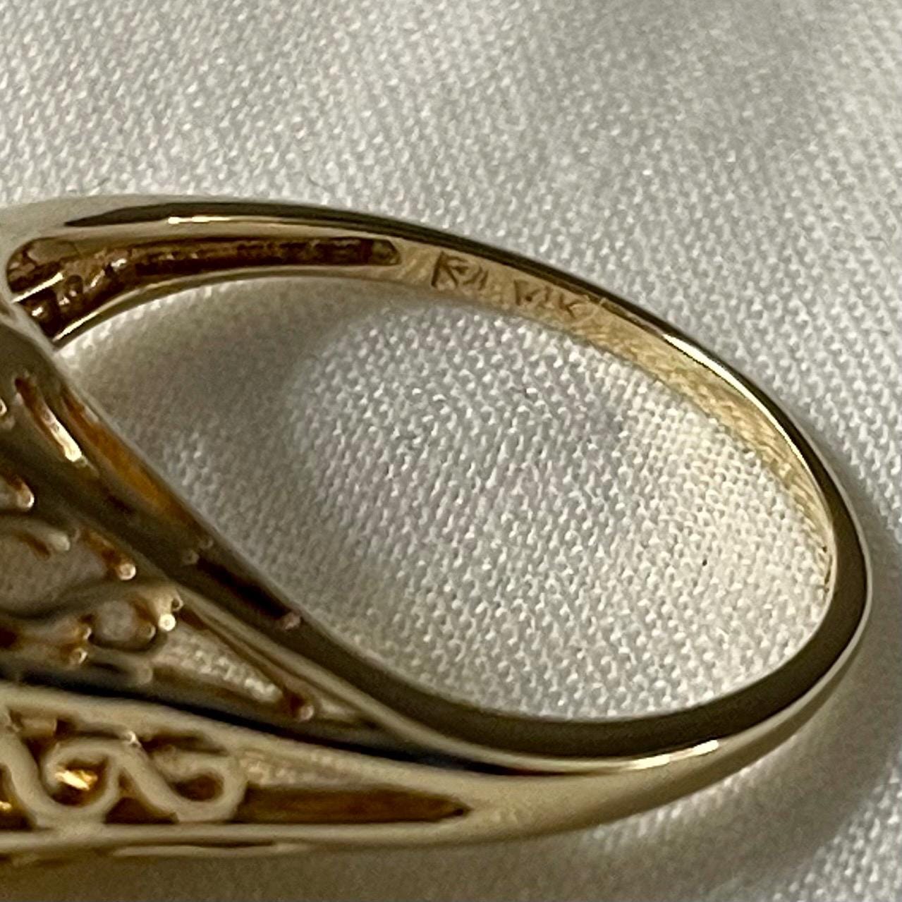 14K Solid Yellow Gold Citrine Ring Size 5.75 US