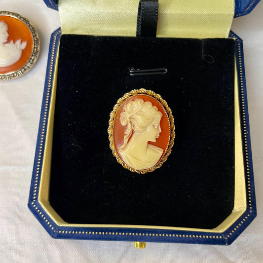 12K Gold FILLED Cameo Brooch or Pendant