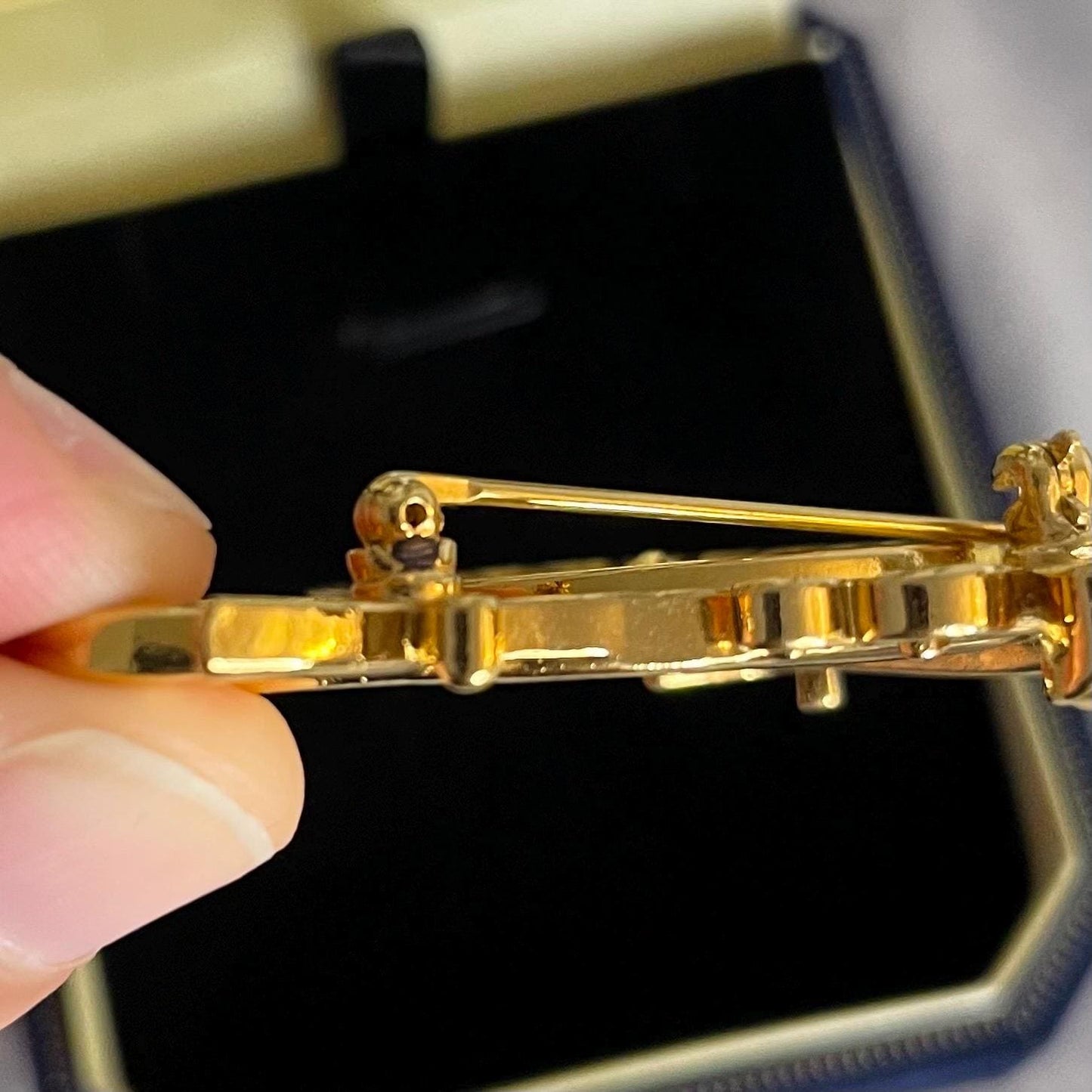 Gold Toned Moveable Bicycle Brooch