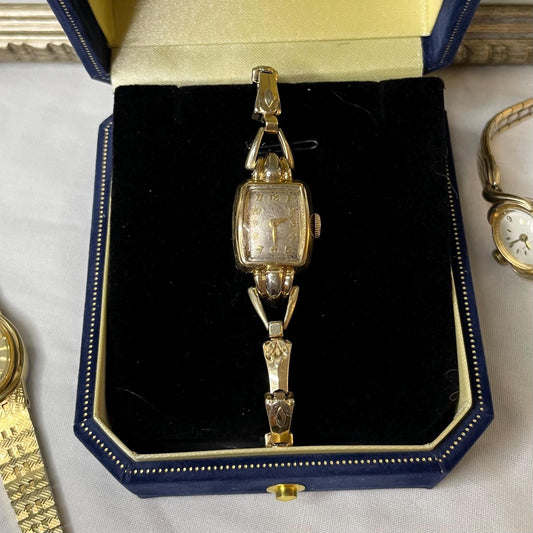 10K Gold FILLED Gruen Ladies Watch 6” NON WORKING
