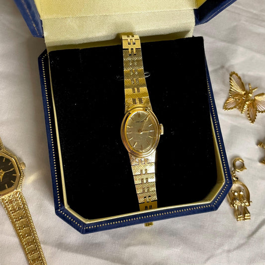 1970s Seiko Ladies Watch Gold Toned 7” NON WORKING