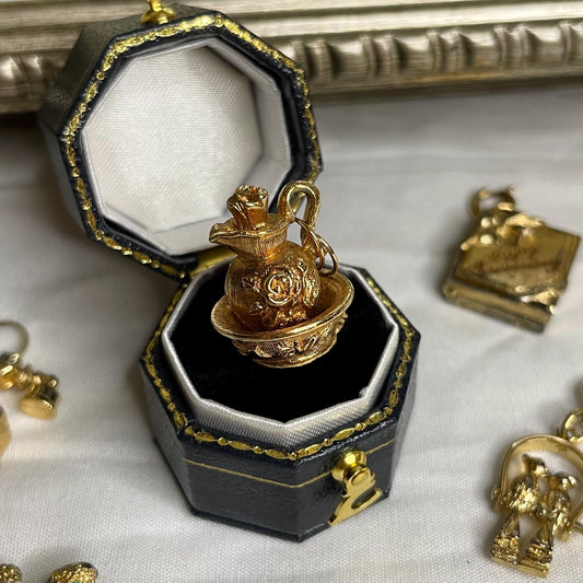 Gold Toned AVON Pitcher and Bowl Charm