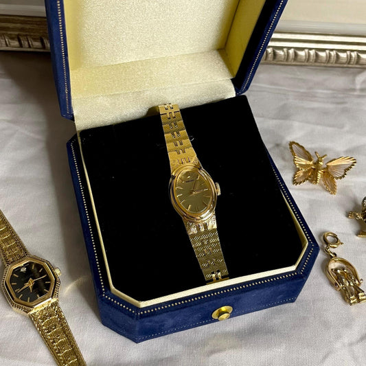 1970s Seiko Ladies Watch Gold Toned 7” NON WORKING