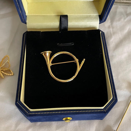 Gold Toned NAPIER Trumpet Brooch
