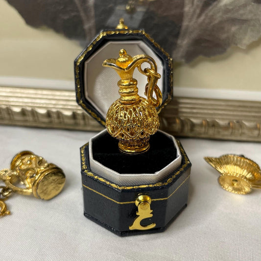 Gold Toned MONET Ornate Pitcher Charm With Filigree