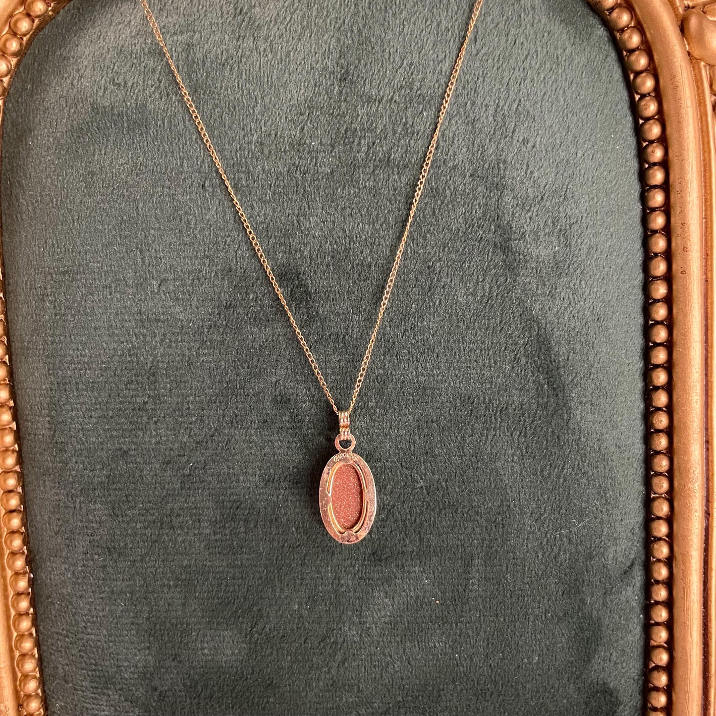 12K Gold FILLED Sunstone Pendant Necklace - 18” Long