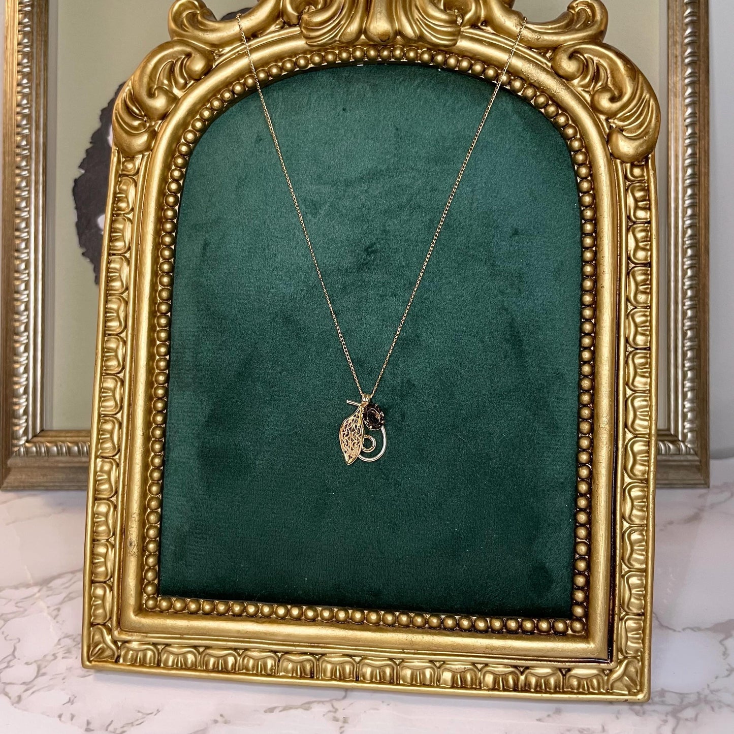 Vintage 14K Gold FILLED Smokey Quartz Pendant Necklace Signed AMCO - 15” Chain