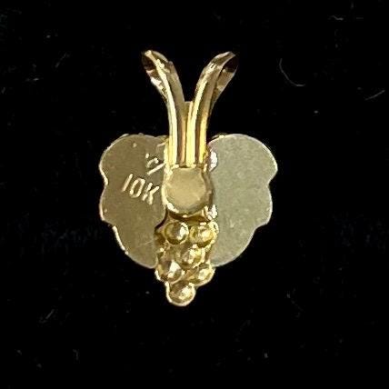 10k Solid Gold Dainty Three-Toned Grapes Pendant